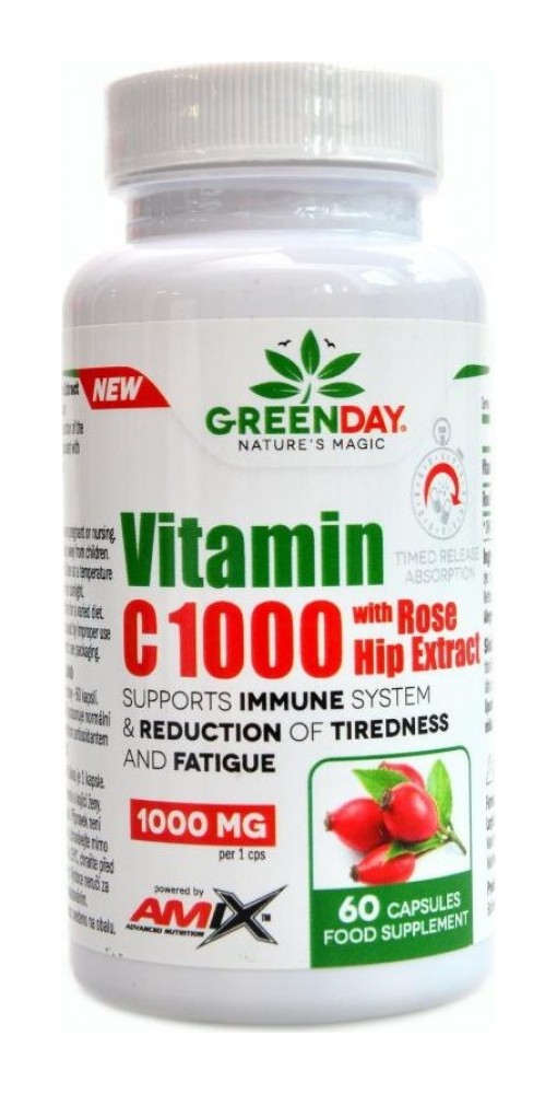 Vitamín C 1000mg with rose hips 60 kapslí