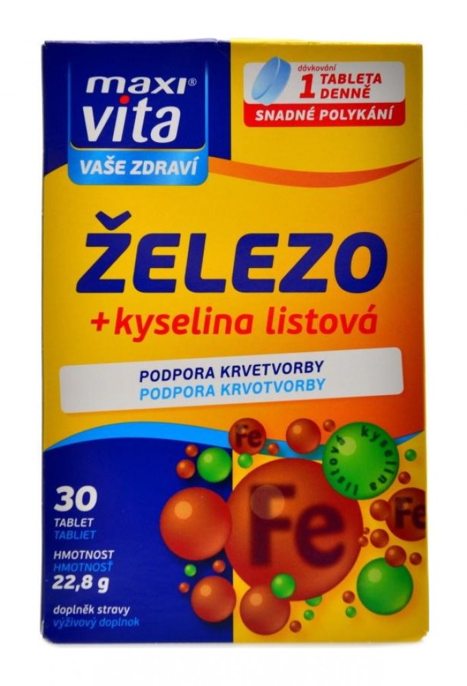 MaxiVita železo + kyselina listová 30 tablet