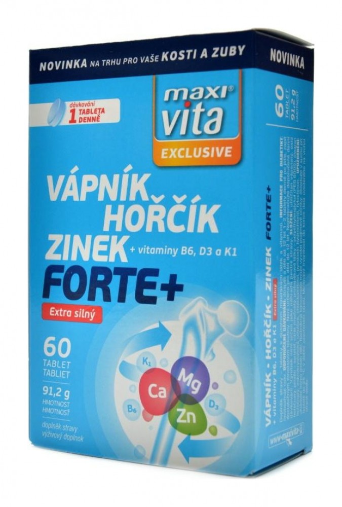 MaxiVita vápník - hořčík - zinek forte+ 60 tablet