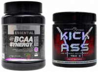 Essential BCAA synergy 550 g + Bodyflex Kick ass pre-workout 450 g 