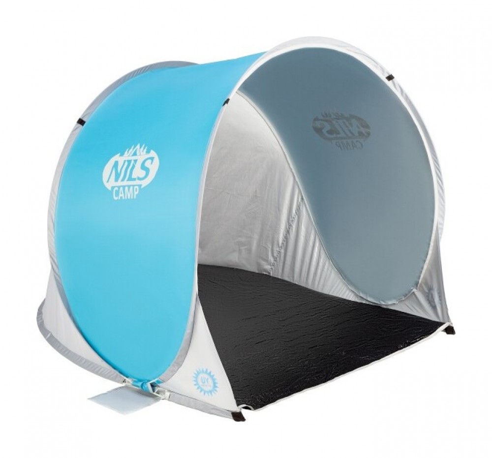 Samorozkládací plážový stan NILS Camp NC3173 modro-šedý