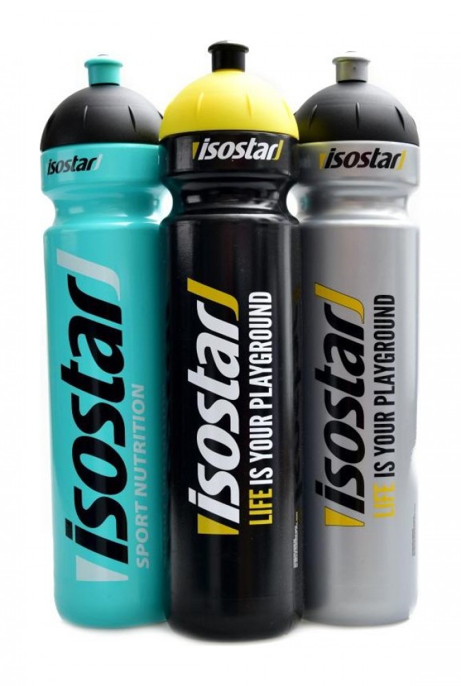 Isostar cyklistická lahev bidon se špuntem 1000ml