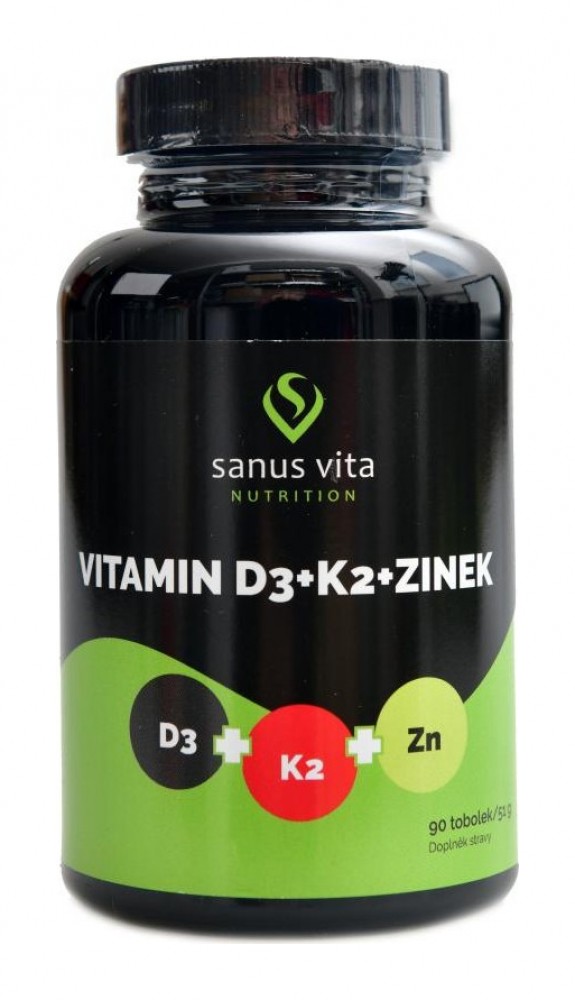 Vitamín D3 + K2 + zinek 90 kapslí