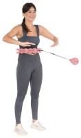 Sada masážní hula hoop HHW01 se závažím a zeštíhlujícího pásu BR163 růžová 