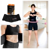 Sada masážní hula hoop HHW02 se závažím a zeštíhlujícího pásu BR163 růžová 