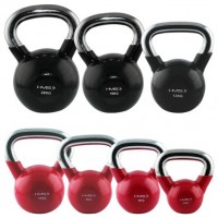 KT 20 KG ČERNÝ KETTLEBELL S CHROMOVANÝM ÚCHOPEM  