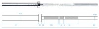 Olympijská osa GO450 220 cm x 50 mm 