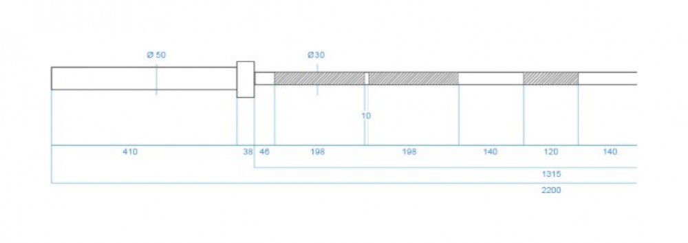 Olympijská osa GO700 220 cm x 50 mm