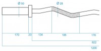 Lomená olympijská osa GOL160 120 cm x 50 mm 