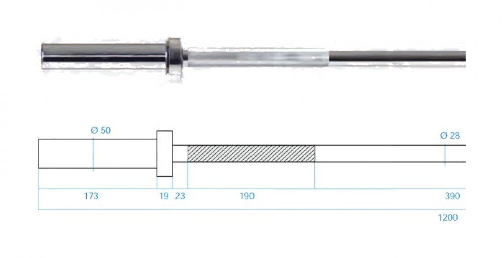 Olympijská osa HMS Premium GO160 120 x 5 cm