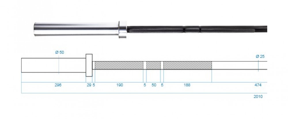 Osa pro funkční trénink HMS Premium GCF450 210 cm x 50 mm