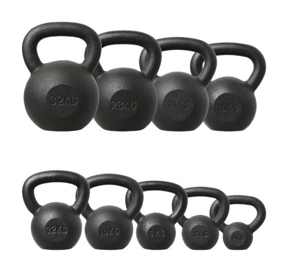 Litinový kettlebell KZG06 6 kg, černý