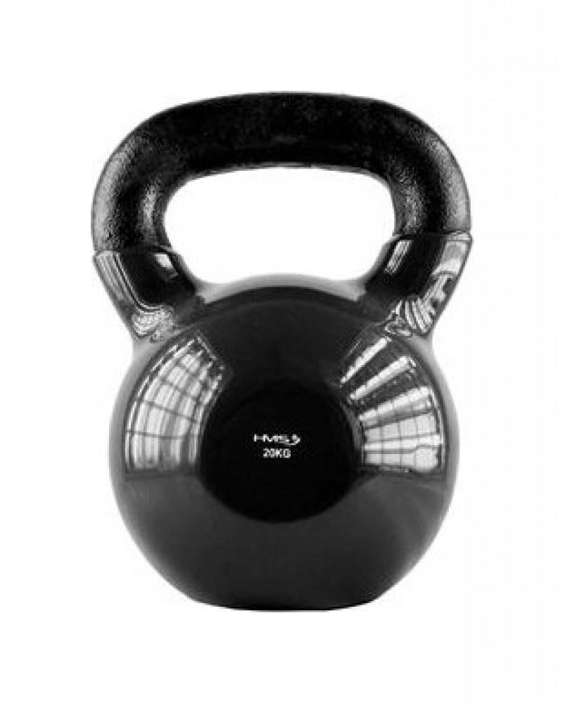 Kettlebell pokrytý vinylem KNV20 20 kg, černý