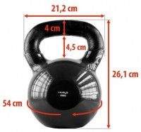 Kettlebell pokrytý vinylem KNV20 20 kg, černý 