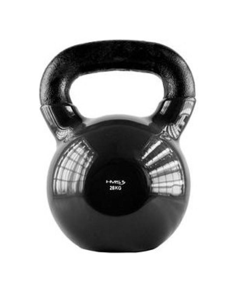 Kettlebell pokrytý vinylem KNV28 28 kg, černý