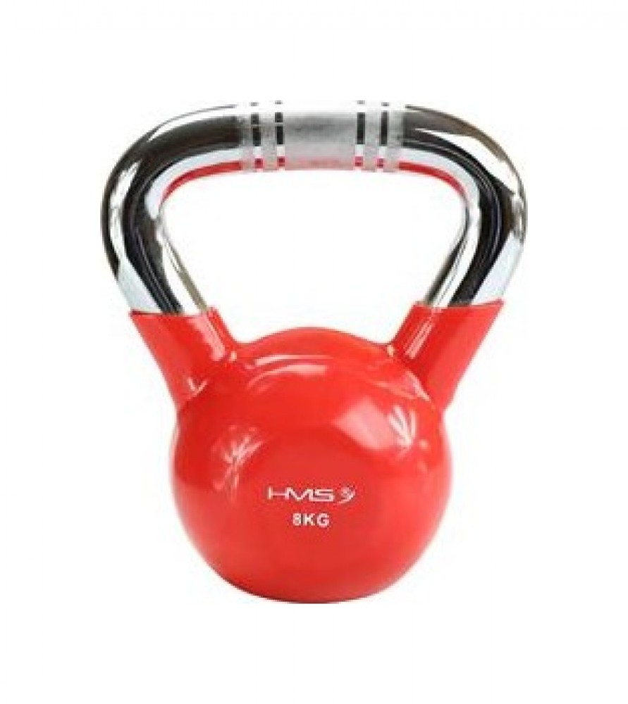 Kettlebell s chromovaným úchopem KTC 8 kg červený