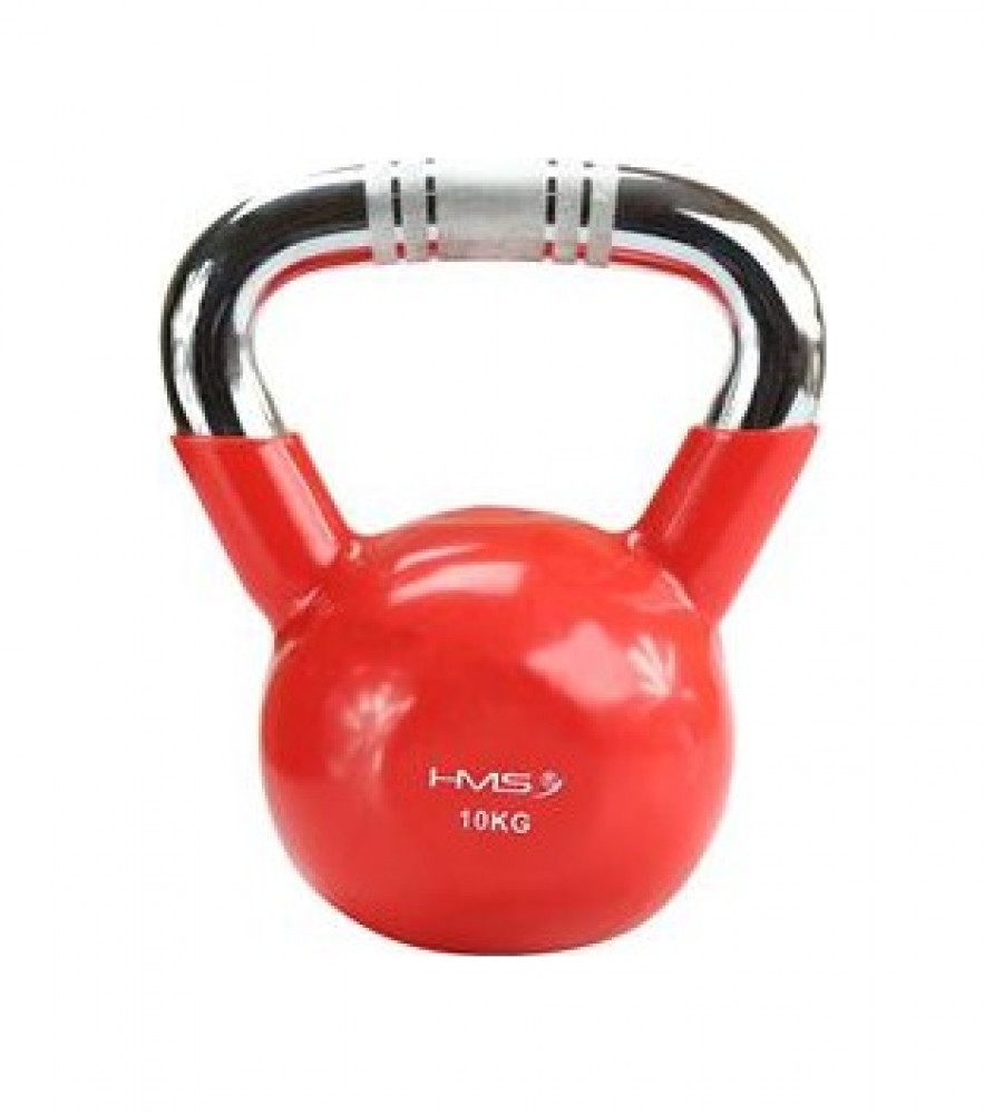 Kettlebell s chromovaným úchopem KTC 10 kg červený