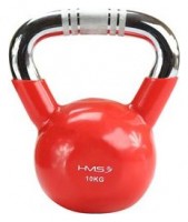 Kettlebell s chromovaným úchopem KTC 10 kg červený 