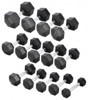 Černá hexagonální jednoručka 16 kg 