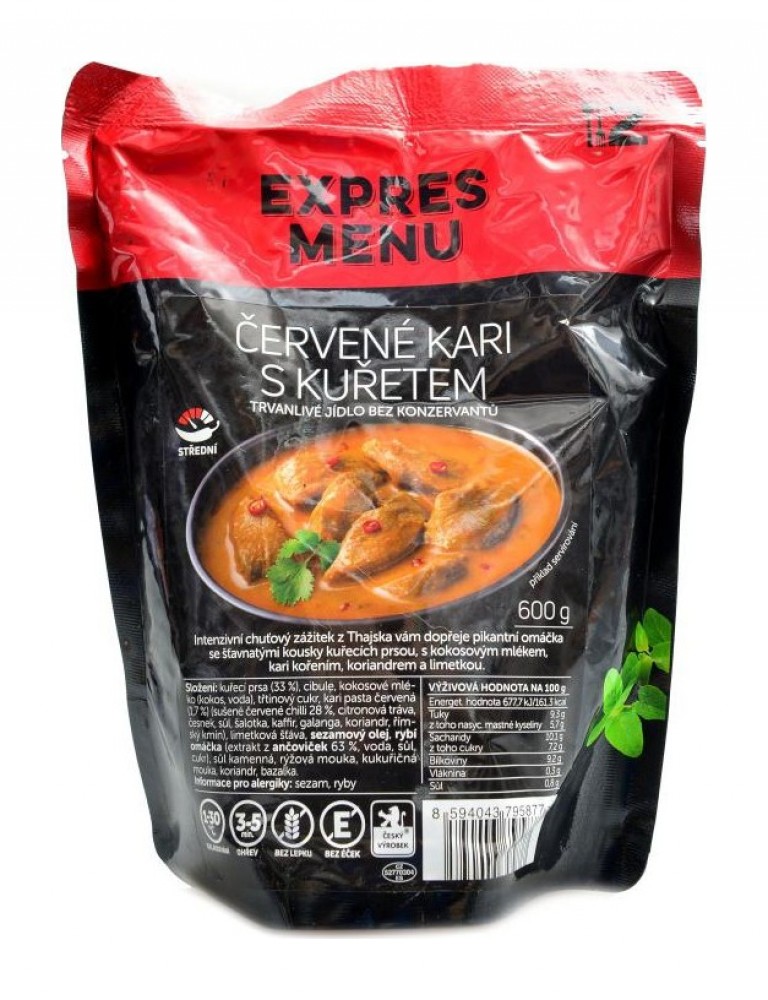 Červené kari s kuřetem 600g
