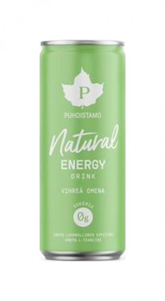 Natural Energy Drink 330 ml green apple (Energetický nápoj - zelené jablko)