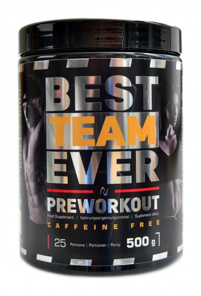 Best team preworkout cafeine  free 500g pomeranč