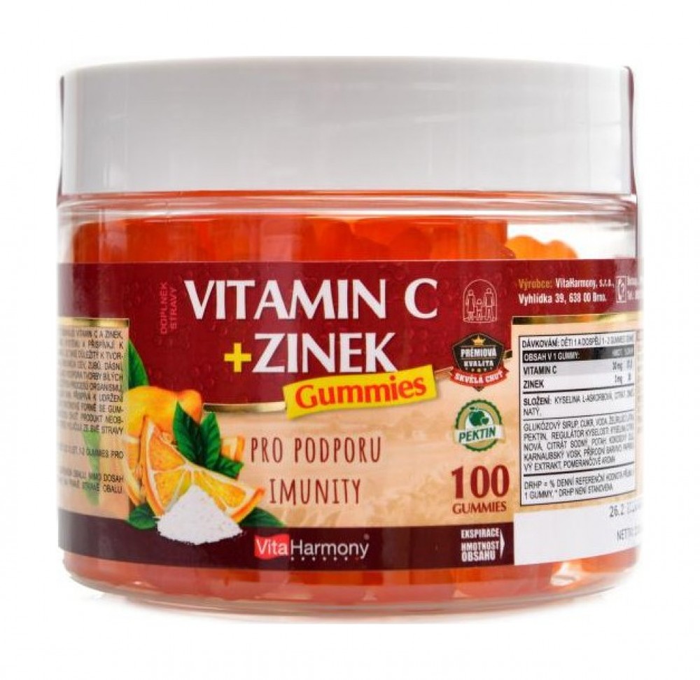 XXL Vitamín C zinek gummies 100 gummies