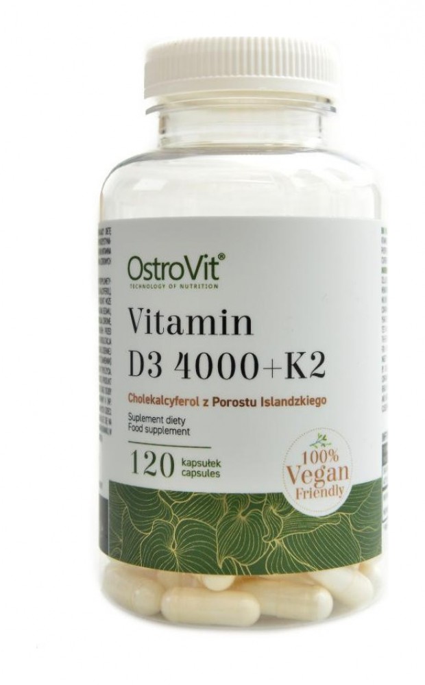 Vitamin D3 4000 IU + K2  vege 120 kapslí