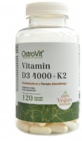 Vitamin D3 4000 IU + K2  vege 120 kapslí 