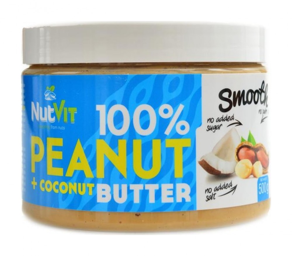 Nutvit 100% peanut butter + coconut 500g arašídové máslo s kokosem