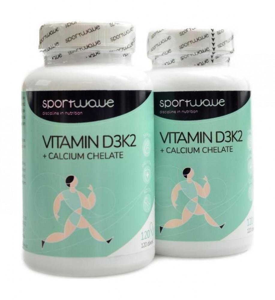 Vitamín D3K2 + Calcium chelate 2 x 120 kapslí