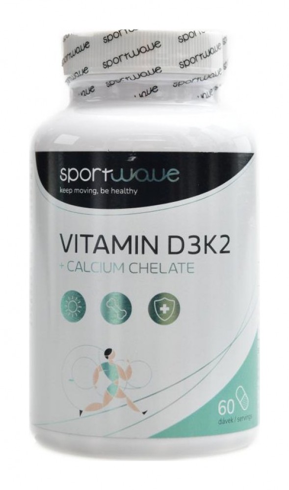 Vitamín D3K2 + Calcium chelate 60 kapslí