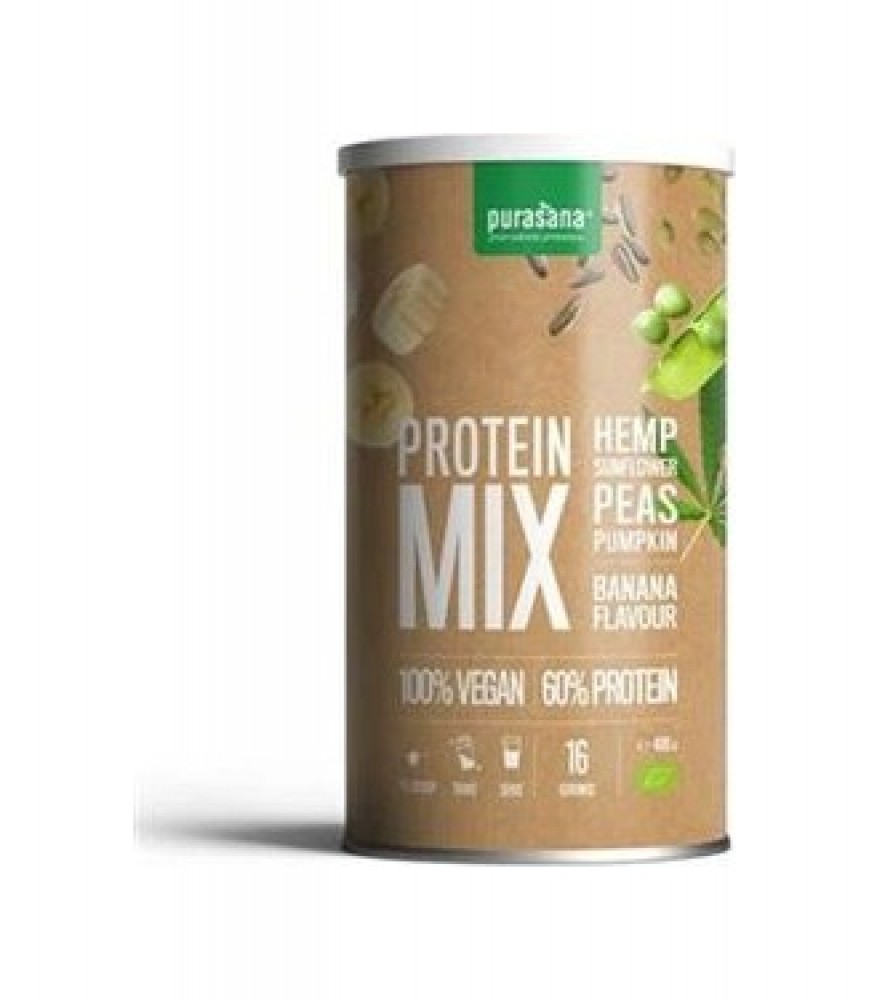Vegan Protein MIX BIO 400g banán (konopí, slunečnice, hrách, dýně)