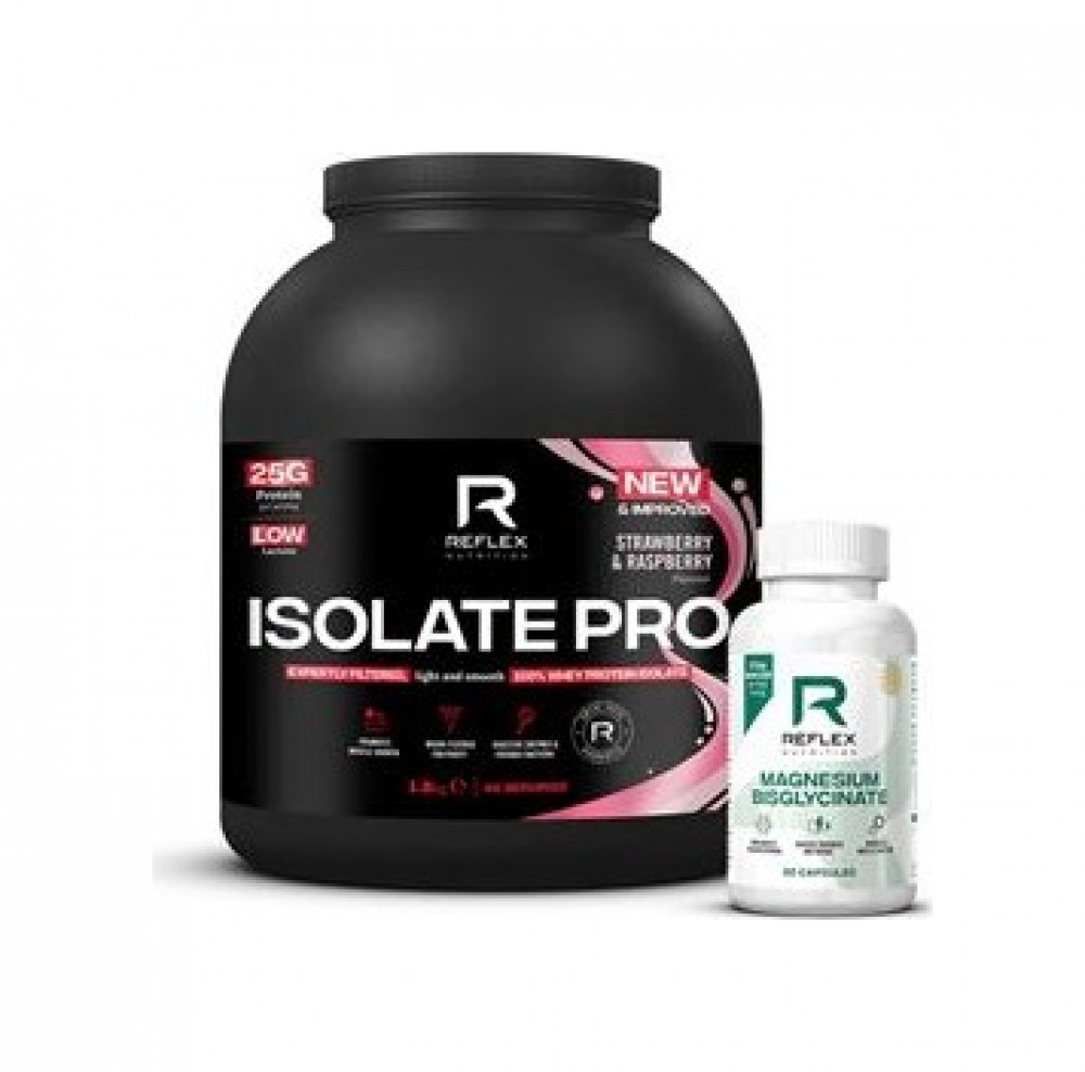 Isolate PRO 1,8kg jahoda malina + Magnesium 90 kapslí ZDARMA