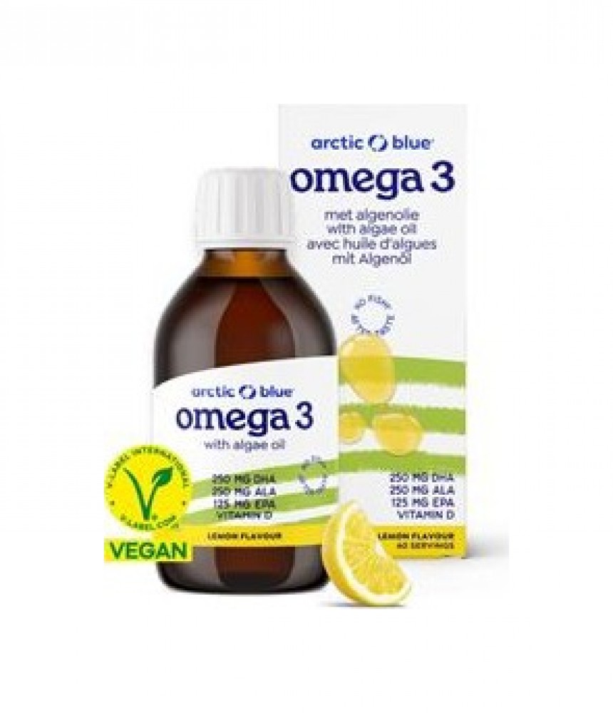 Vegan Omega 3 Algae 150ml (Konopný olej + olej z mořské řasy + vitamín D 400IU)