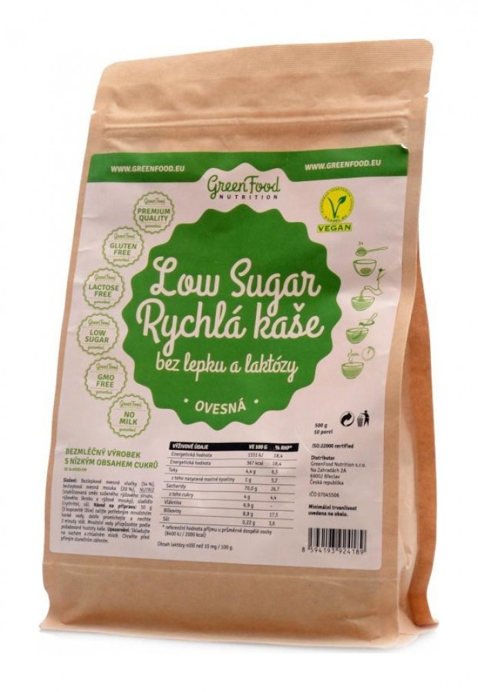 Low sugar rychlá kaše ovesná 500 g Low sugar oat mash natural