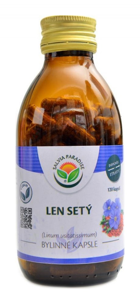 Lněné semínko mleté Len setý 120 kapslí Linum usitatissimum