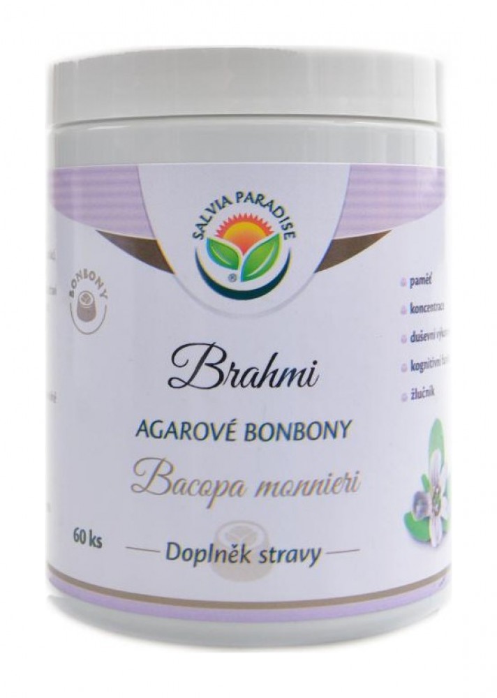 Brahmi bacopa monnieri nachová agarové bonbony 60 ks