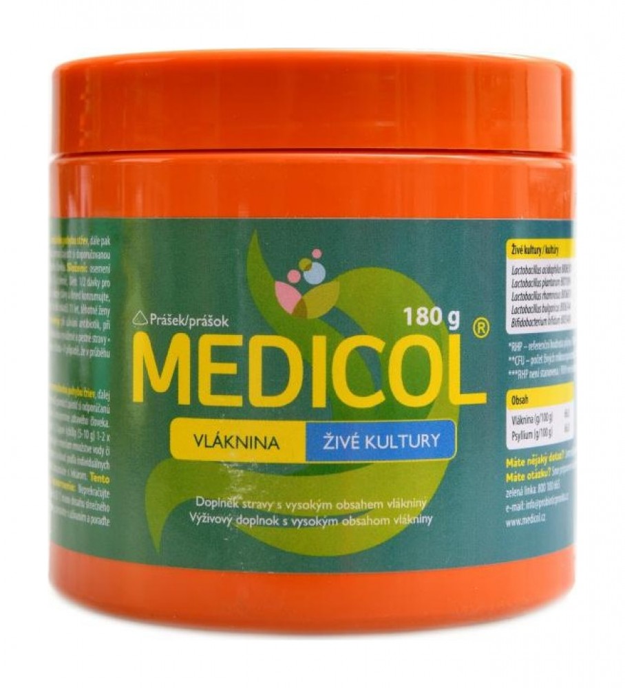Medicol vláknina + živé kultury 180 g
