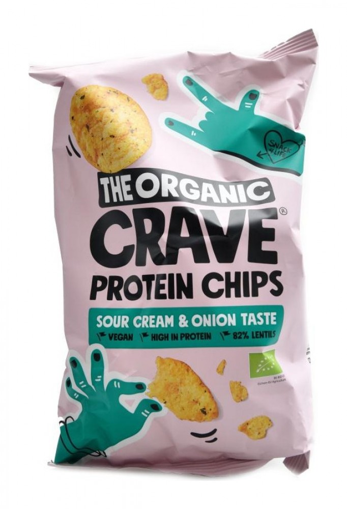 The organic Crave protein chips 75 g bag