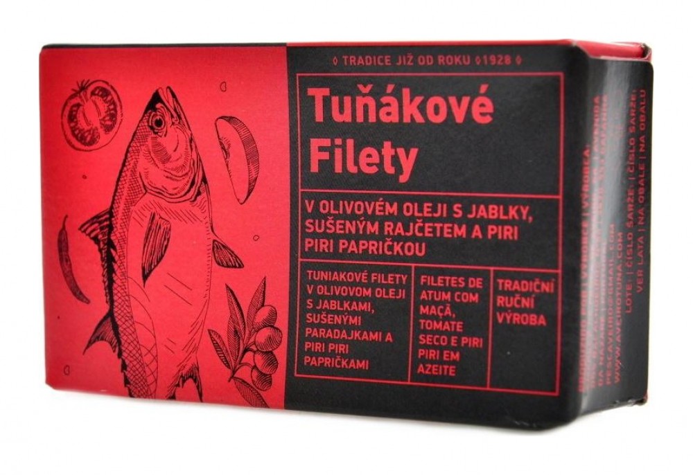 Tuňákové filety s jablky rajčetem a piri 120g