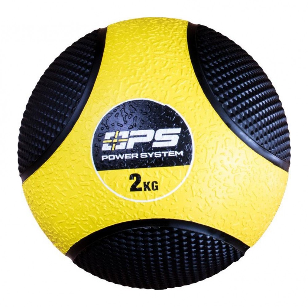 Medicinální míč medicine ball 2KG - 4132 žluto černý