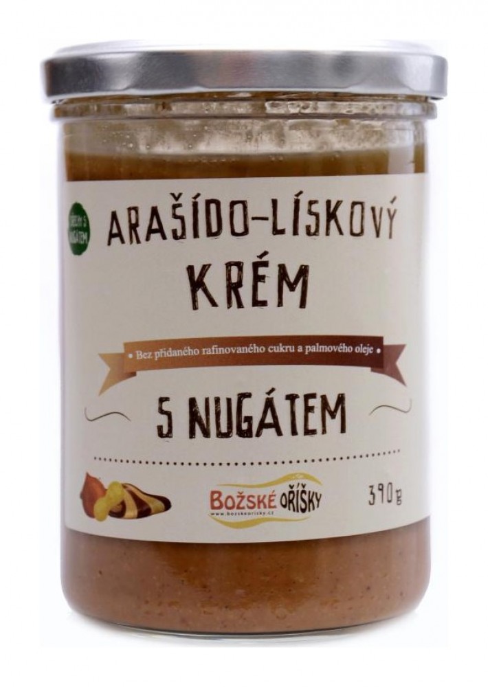 Arašído-lískový krém s nugátem 390g