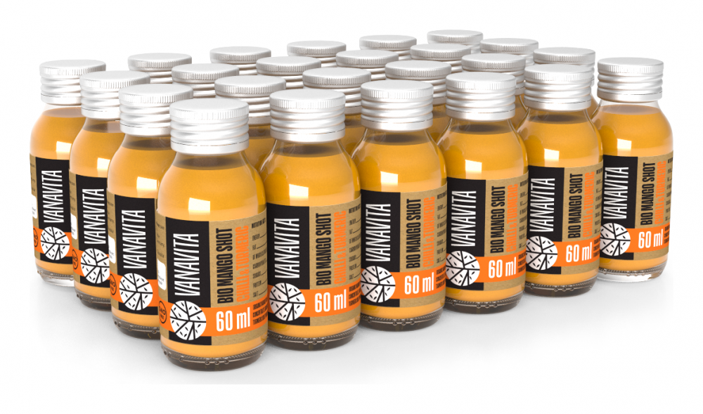 BIO Mango shot s chilli a kurkumou - VanaVita 24 x 60 ml