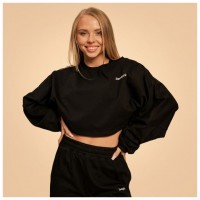 Dámská mikina Cropped Bliss Black - BeastPink  