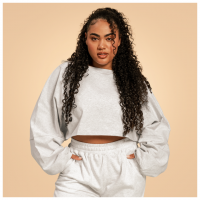 Dámská mikina Cropped Bliss Grey - BeastPink  