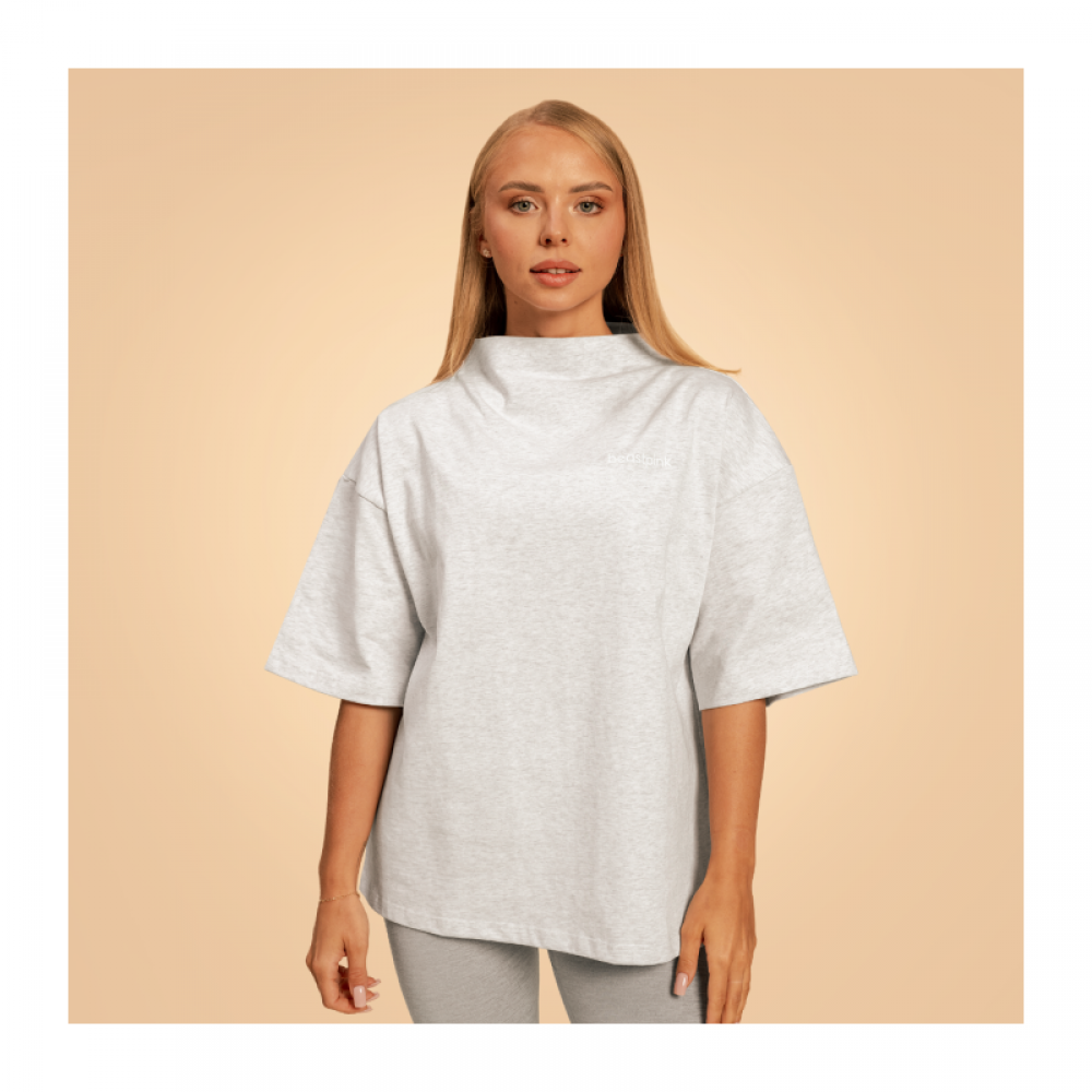 Dámské tričko Oversized Bliss Grey - BeastPink 
