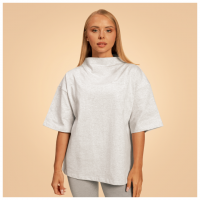 Dámské tričko Oversized Bliss Grey - BeastPink  