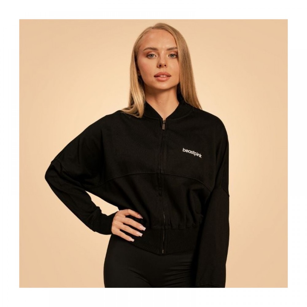 Dámská mikina Zip-Up Bliss Black - BeastPink 