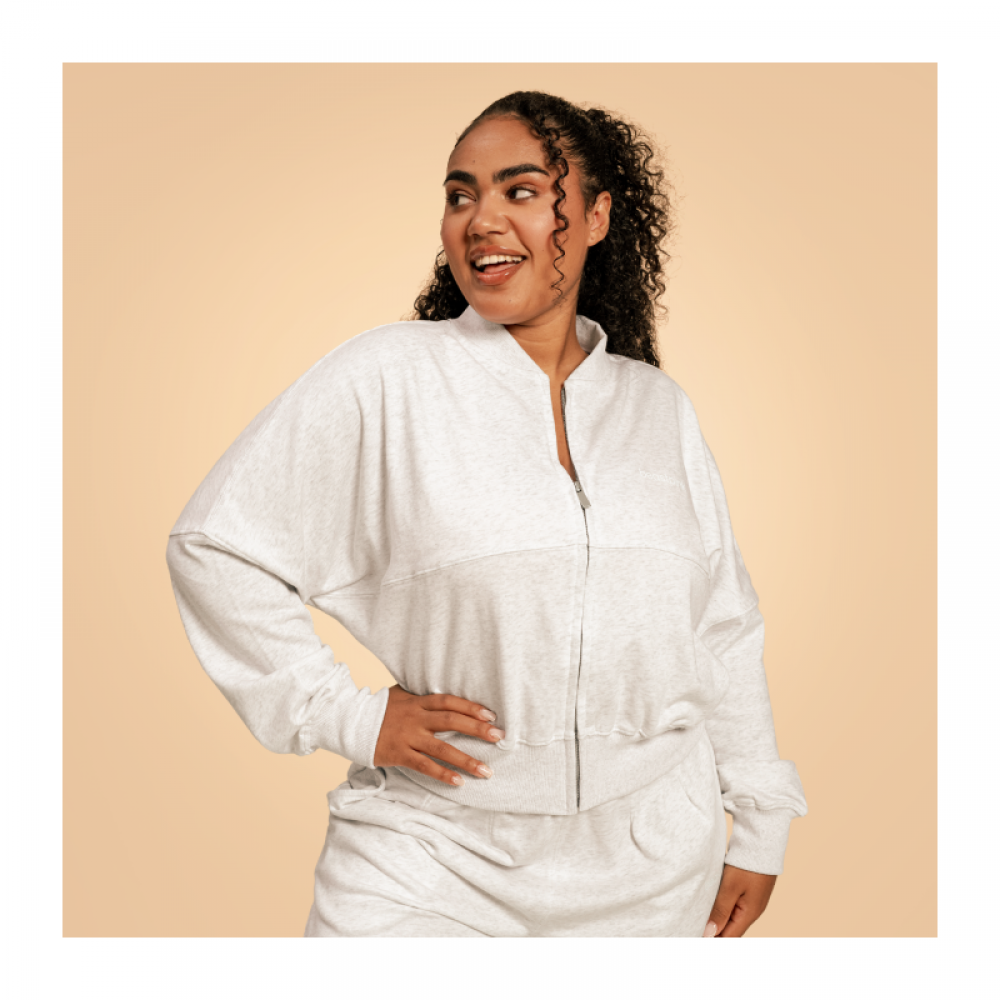 Dámská mikina Zip-Up Bliss Grey - BeastPink 